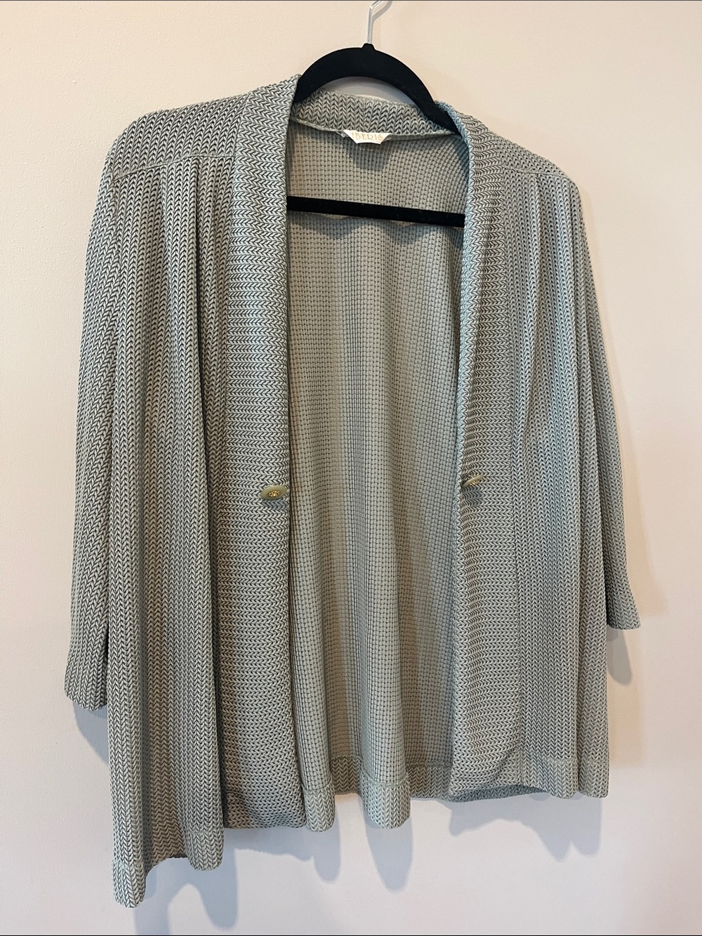 Women's Open-Front Light Green Knit Cardigan